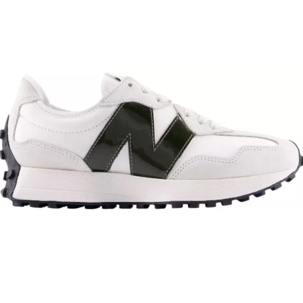 New Balance 327 Women's Sneakers Shoes Casual White Dark Olivine size 7.5